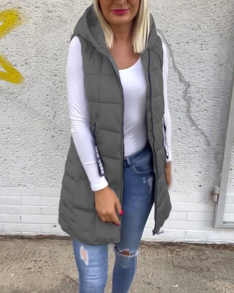 Mandy | Sleeveless Padded Jacket with Zippered Hood