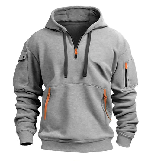 WILLIAM - COMFORTABLE HOODIE WITH MULTI-ZIP POCKETS