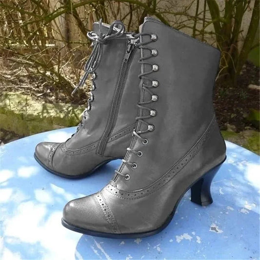 Vicky | Victorian Lace-Up Boots with High Heels