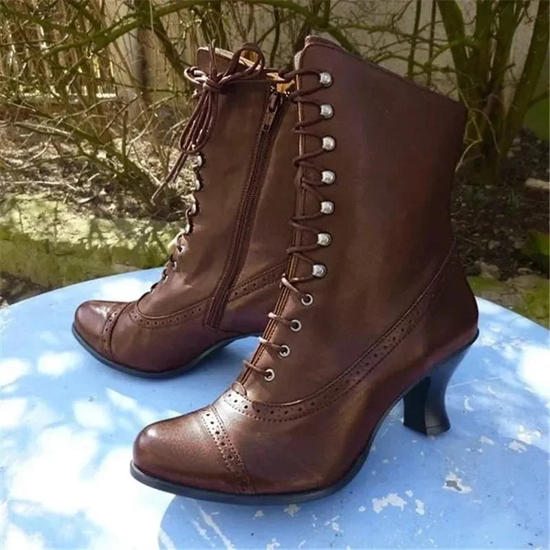 Vicky | Victorian Lace-Up Boots with High Heels