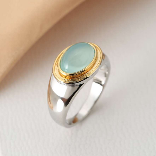 Victoria | Vintage Green Moonstone Ring