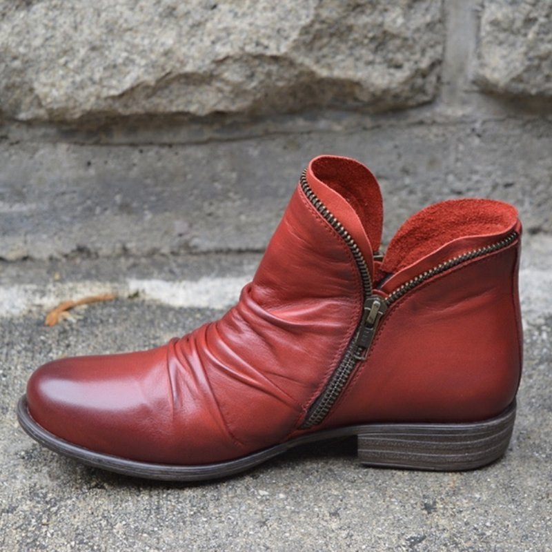 Susan | Bio-leather boots with zippers